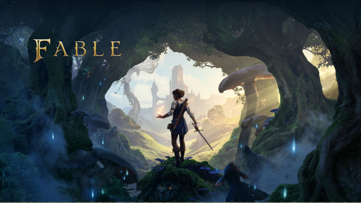 Arte oficial de Fable em uma floresta de Albion, jogo com lançamento em fevereiro de 2027