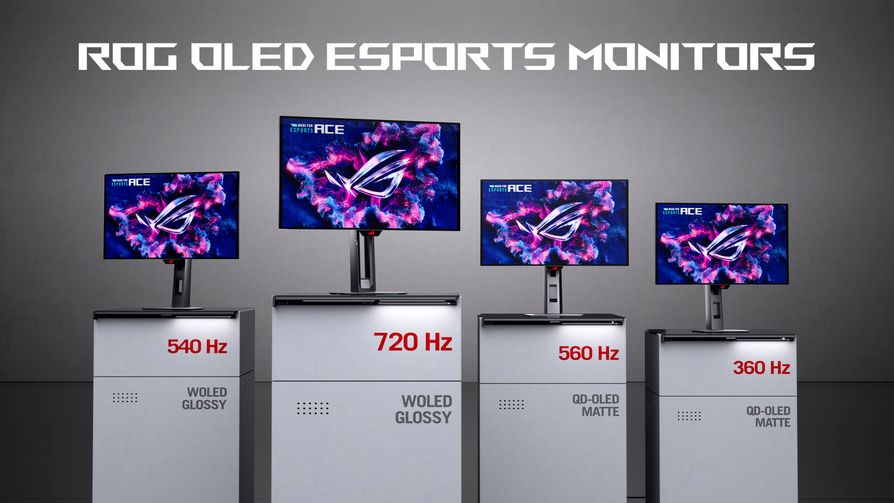 Linha de monitores gamer OLED de alta taxa de atualização com modelos de 360 Hz a 720 Hz