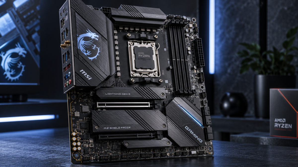 Placa-mãe MSI B650E GAMING WIFI para plataforma AM5 em destaque