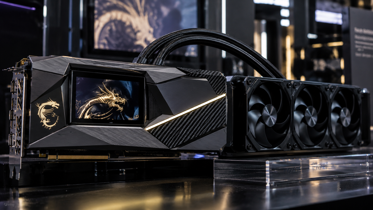 MSI GeForce RTX 5090 LIGHTNING Z com refrigeração líquida e display integrado