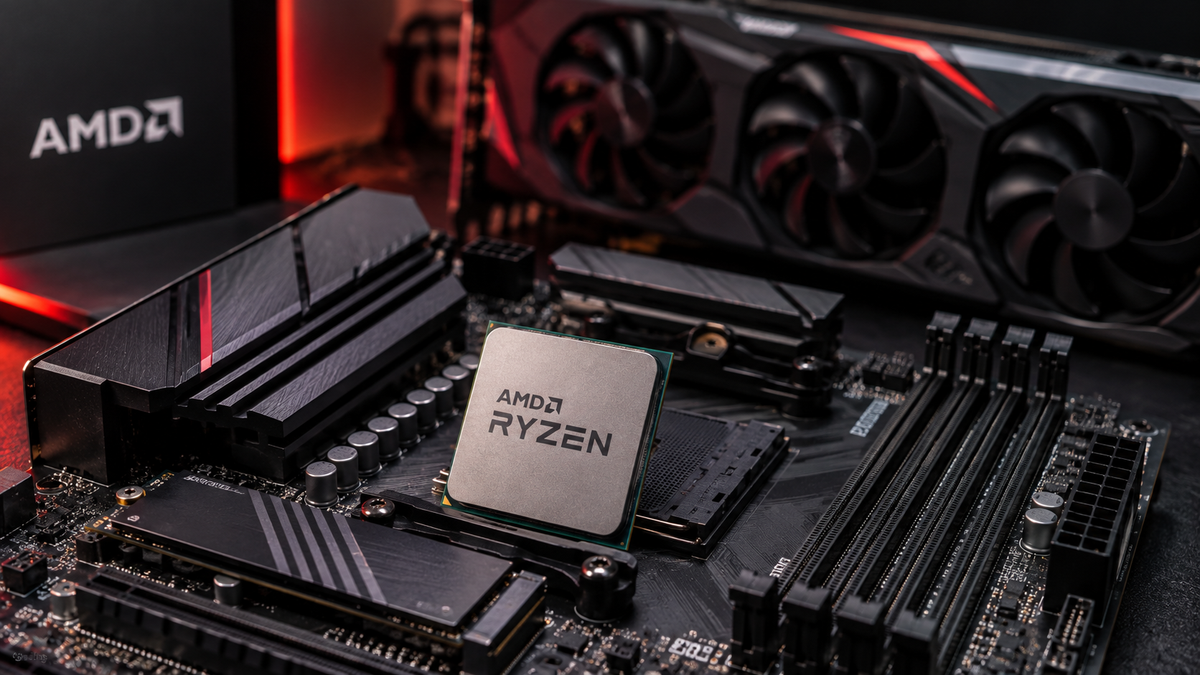 Processador AMD Ryzen 5 5500F em plataforma AM4 com placa de vídeo dedicada