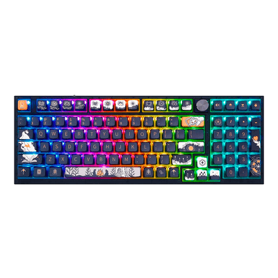 Teclado Gamer Mecânico Skyloong GK980 Dark Faury Tale, Switch KTT Red, 3 Modos, RGB, Hot Swap, 4000mAh