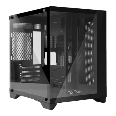 Gabinete Gamer Duex Aquário, Mid-Tower, Lateral e Frontal de Vidro, Preto, Sem Fan,  DXJ270-2