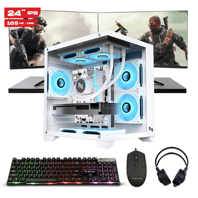 Pc Streamer Ryzen 5 5500, 16GB 3200Mhz, RX 6600 8GB, A520M, SSD 480GB, 600W, 3 Fans, Monitor 24" 165Hz, Kit 4x1 – Neolog