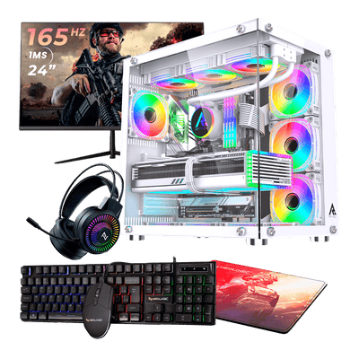 Pc Gamer Completo Ryzen 5 5500, 16GB 3200mhz, (RTX 4060 8GB), B550m, SSD 480GB, 600w, Monitor 24 165hz, NLI88050
