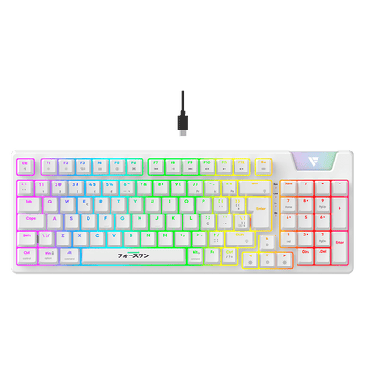 Teclado Mecanico Gamer Force One Yari, RGB, ABNT, Switch Amarelo, Branco, FR.TC.YA.01