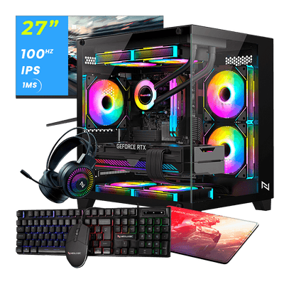 PC Completo Ryzen 5 5600GT, 16GB 3200Mhz, (Radeon Vega 7 Integrado), A520M, SSD 480GB, 500W, Monitor 27 100Hz, NLI89109