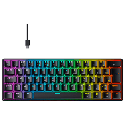 Teclado Gamer Mecanico Hyrax Thunder Hck61, Abnt2, Preto, Switch Vermelho - HCK61B-RED-RGB