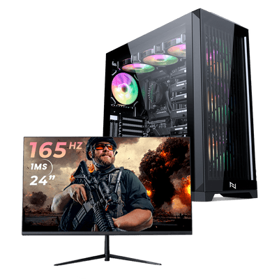 Pc Gamer Completo Black Myth High Ryzen 7 5700, 16GB 3200Mhz, (RTX 4060), SSD 1TB, 600W, Monitor 24 165Hz, NLI87918