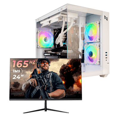 Pc Gamer Completo Black Myth High Ryzen 7 5700, 16GB 3200Mhz, (RTX 4060), SSD 480GB, 600W, Monitor 24 165Hz, NLI87913