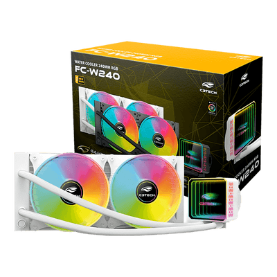Water Cooler C3Tech Gaming FC-W240WHRGB Branco, TDP 250w, Compatível com Intel e AMD