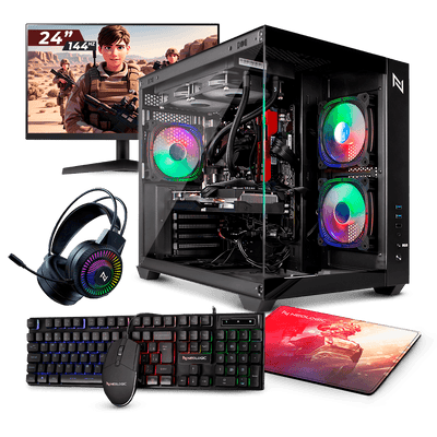Pc Gamer Completo AMD Ryzen 5 5600GT 16GB (Vega 7 Integrado) SSD 480GB M.2 500w 80 Plus, Monitor 24 100Hz, NLI86307