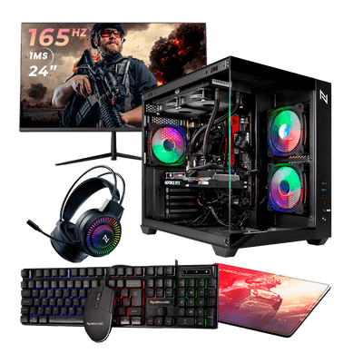 Pc Gamer Completo AMD Ryzen 5 5600GT 16GB (Radeon Vega 7 Integrado) SSD 480GB, 500W 80 Plus + Monitor 24 165HZ, By Italo
