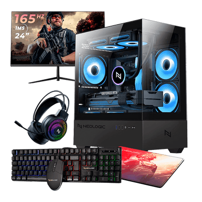 Pc Gamer Completo Ryzen 3 3200G, 16GB 3200Mhz, (Radeon Vega 8 Integrado), A520M, SSD 480GB, 500W, 24'' 165Hz, NLI89281