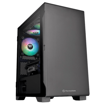 Gabinete Gamer Thermaltake S100, Mini Tower, Vidro Temperado, Black, Atx, Sem Fonte, Com 1 Fan, Ca-1q9-00s1wn-00