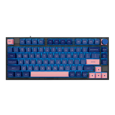 Teclado Gamer Mecânico Skyloong GK75 Blue Pink, Switch KTT Brown, 3 Modos, RGB, Hot Swap, 4000mAh