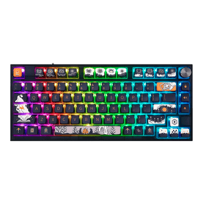 Teclado Gamer Mecânico Skyloong GK75 Dark Fairry Tale, Switch KTT Red, 3 Modos, RGB, Hot Swap, 4000mAh, Preto