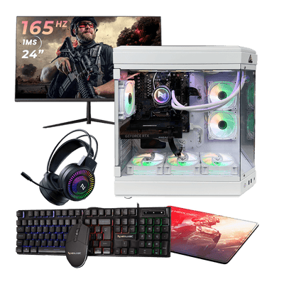 Pc Gamer Completo Ryzen 5 5500, 16GB 3200mhz, (RTX 4060 8GB), B550M, SSD 480GB, 600w, Monitor 24 165hz - NLI88047