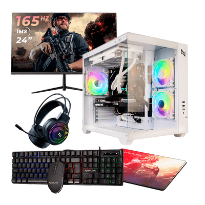 Pc Gamer Completo AMD Ryzen 5 5600G 16GB (Radeon Vega 7 Integrado) SSD 480GB, 500w 80 Plus + Monitor 24 165Hz, NLI86347