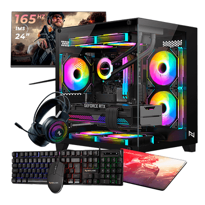 Pc Gamer Completo Ryzen 5 5600GT, 16GB 3200Mhz, (RTX 4060 8GB), B450M, SSD 1TB, 600W, Monitor 24 165Hz, NLI89503