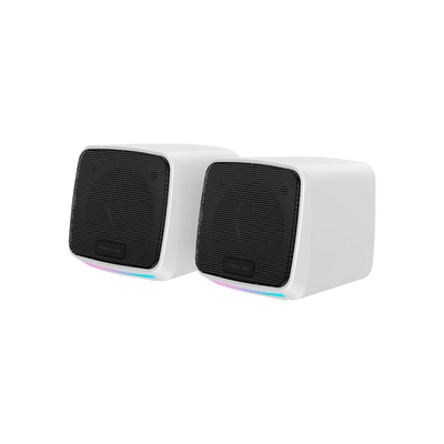 Caixa de Som Force One Explorer White, RGB, USB e P2, Drivers de Áudio de 52mm, Potência de 3W, FR.AU.EX.02