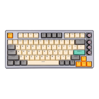 Teclado Gamer Mecânico Skyloong GK75 TI - Grey Aluminun, Switch KTT Red, 3 Modos, RGB, Hot Swap, 4000mAh, Prata
