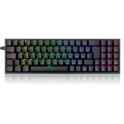 Teclado Mecânico Gamer Redragon Pollux, RGB, Switch Blue, Preto, K628-RGB-B-PT-BLUE